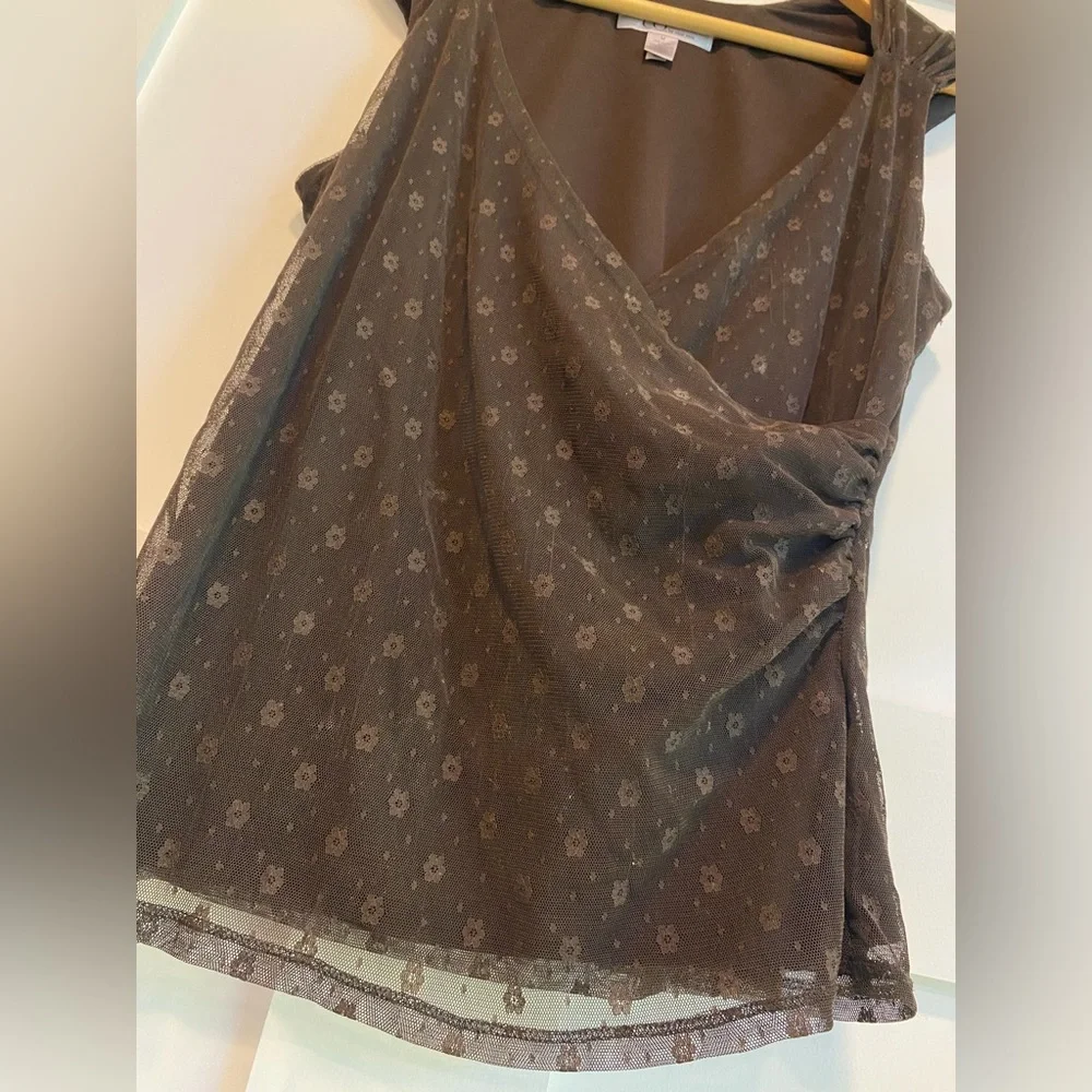 Nine West Dark Brown Sleeveless Blouse - Picture 7 of 7